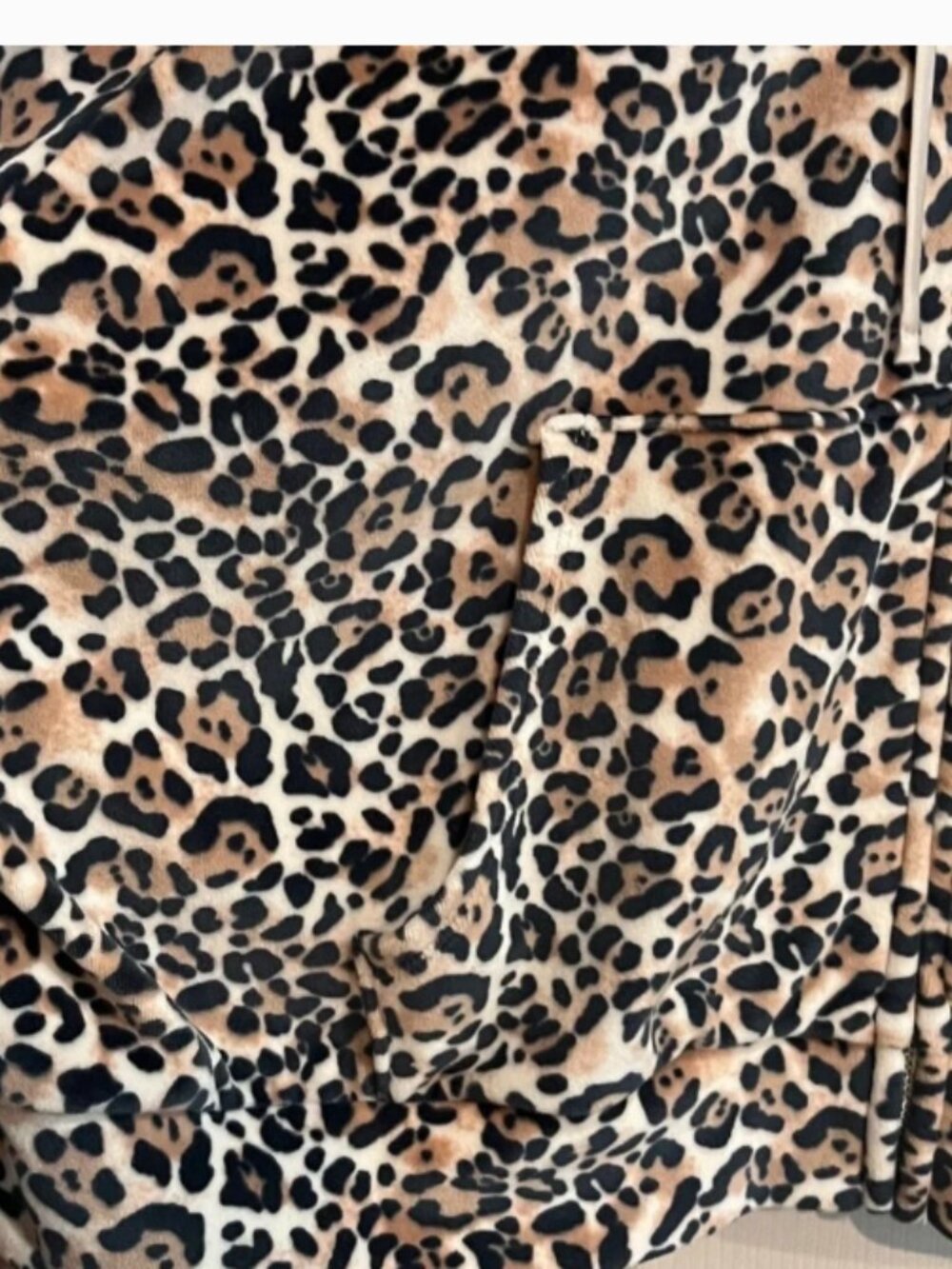Victoria's Secret Animal Print Velour Full Zip Hoodie Size Large - Picture 5 of 8
